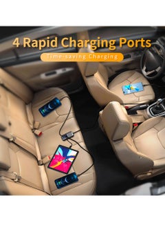 ProOne ProOne 100W Car Charger Fast Charging Dual Type-C & Dual USB Car Plug Adapter Car Charger Type C Compatible with iPhone 15 Pro Max/15 Pro/15/14/13 Pro Max/12/11,iPad Pro/mini 6,Samsung,Huawei,etc  - Image 5
