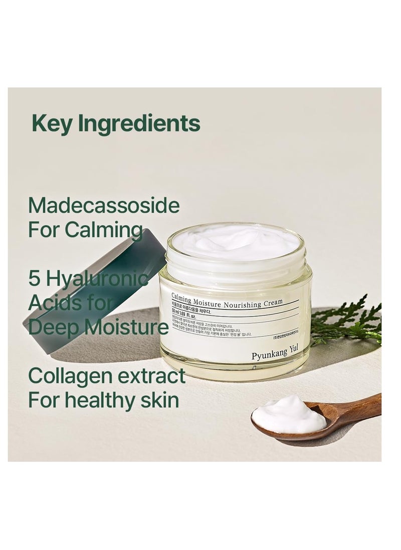 PYUNKANG YUL - Pyunkang Yul [PKY] Calming Moisture Nourishing Cream Instantly Soothes Sensitive Skin, Face Moisturizer for Healthy Skin Vitality with Collagen, Vegan, Korean Skincare (1.69 Fl. Oz, 50ml) - Image 1