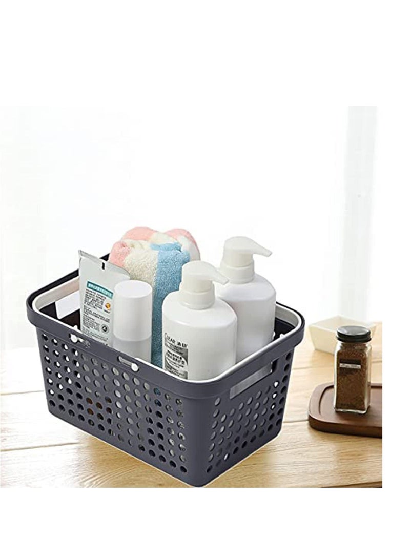 SYOSI Plastic Portable Storage Organizer Caddy, Portable Shower Caddy Tote Portable Storage Bins with Handles, Cleaning Caddy for Bathroom, College Dorm, Kitchen, Bedroom Deep Blue, Small - Image 2