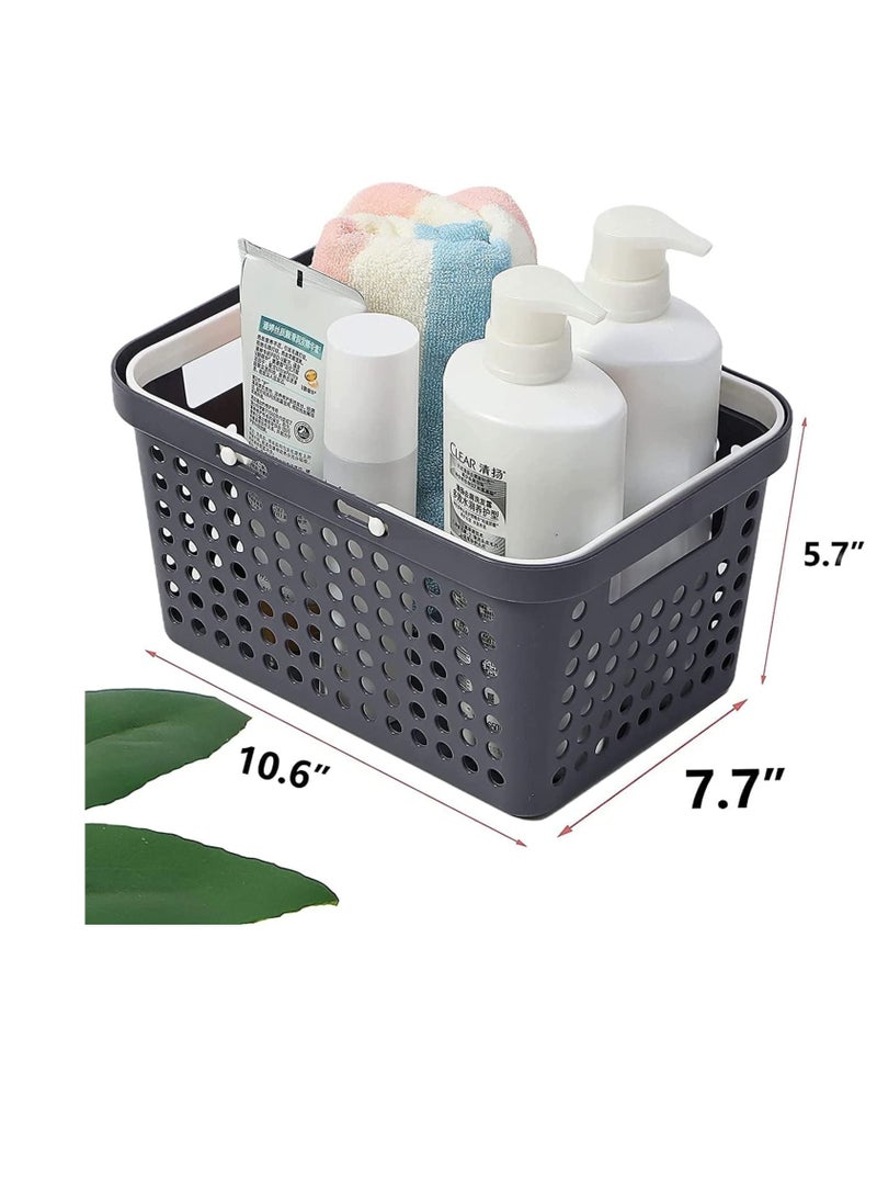 SYOSI Plastic Portable Storage Organizer Caddy, Portable Shower Caddy Tote Portable Storage Bins with Handles, Cleaning Caddy for Bathroom, College Dorm, Kitchen, Bedroom Deep Blue, Small - Image 5