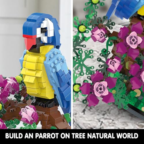 TG BLOCKS Micro Brick Flower Parrot Toy Building Sets, Home Decor and Office Art Creative Gift, DIY Plant Model for Adults, for Teens Ages 8+ Kids - Image 3