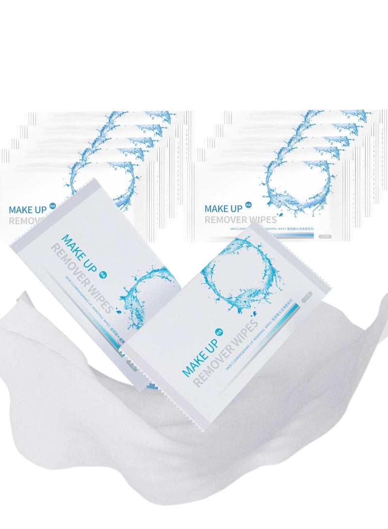 50Pcs Make Up Wipes, Disposable Hyaluronic acidEssence Makeup Remover Wet Wipes, 100% Plant-Based, Bio-Degradable, Gentle on Dry Skin, Leaves Face Fresh & Clean - Image 2