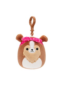 Squishmallows دبدوب قماش صغير 3.5 بوصة قابل للتعليق أندريس بني شيلتي مع ربطة قلب ، لعبة محشوة مرخصة رسميًا من كيليتوys ، لعبة ناعمة ملونة ، هدية للأطفال والفتيات والأولاد ، لعبة قابلة للغسل ومطاطية ملونة لجميع الأعمار  - Image 1
