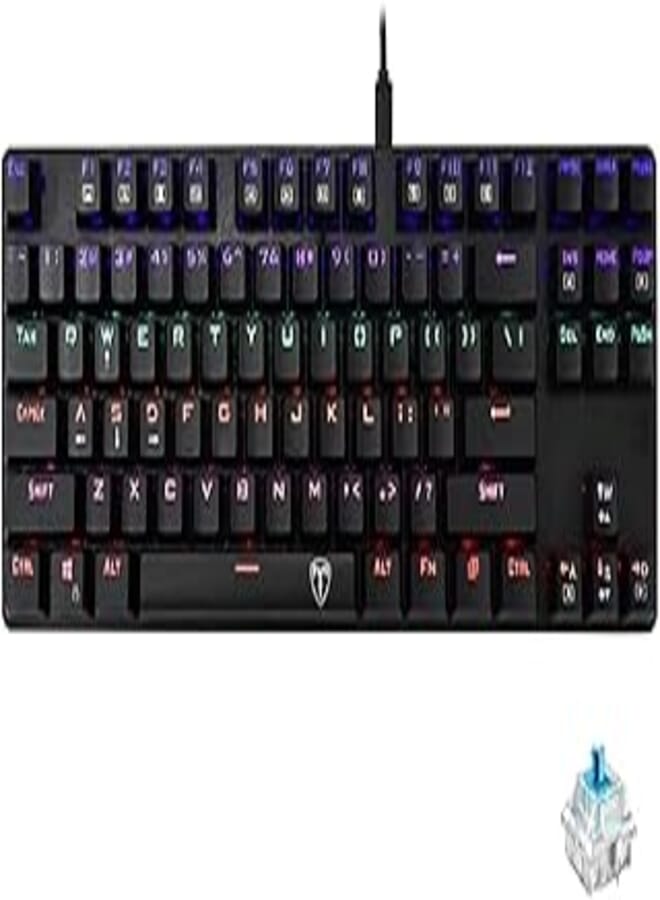 T-DAGGER TGK313 Bora Gaming Mechanical Keyboard - Rainbow LED Lighting - Hot Swappable Switches (Blue Switch), USB
