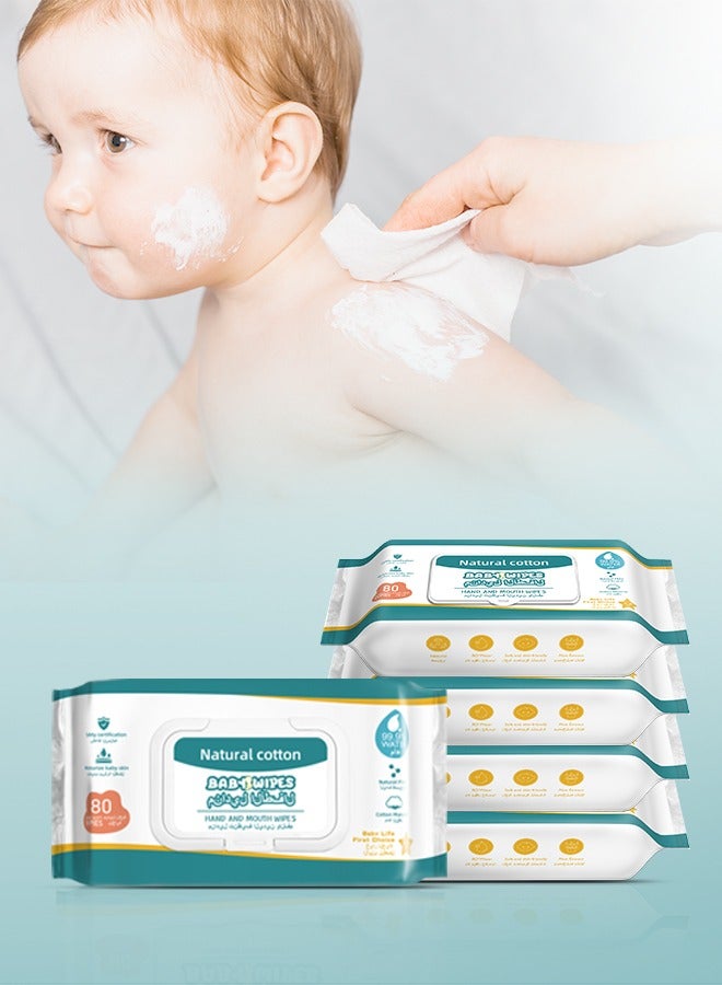 99.9% Water Wipes,Soothing  Protecting Wet Wipes, Non-alcoholic  Unscented Baby Wipes for Sensitive Skin,6x80 (480 Wipes) Baby Wet Wipes - Image 2