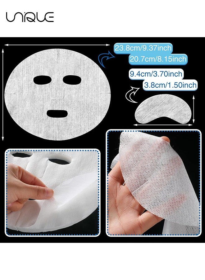 Unique Facial Mask, 200 Pieces Pre Cut Facial Mask Paper Sheets, Natural Care Fiber Paper, Non Woven Beauty Face Masks with 100 Pieces Eye Mask Paper for Women Girl Facial Creams Spa  - Image 2