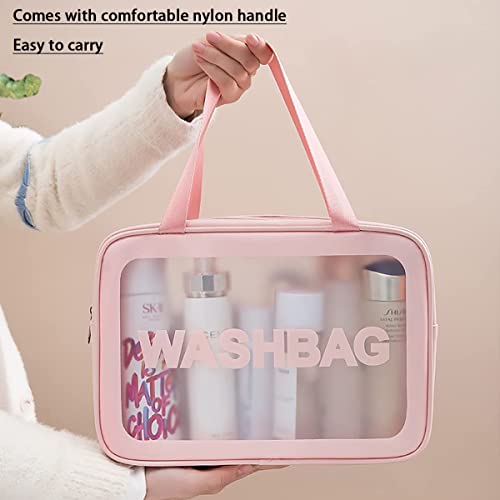 KITSSENTIAL Multi-Functional Makeup Pouch for Women | Waterproof PVC Cosmetic Bags for Girls | Toiletry Storage Wash Bag | Travel Organizer for Bath Accessories & Grooming Kit (Set of 1 Bag Large Pink) - Image 5