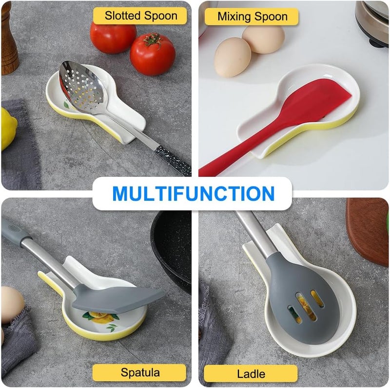 HAPPY KIT حامل ملعقة لسطح الموقد - حامل ملعقة عيد الميلاد لكونتر المطبخ بتصميم الليمون في علبة هدايا جاهزة لتزيين المطبخ بأسلوب المزرعة - Image 4