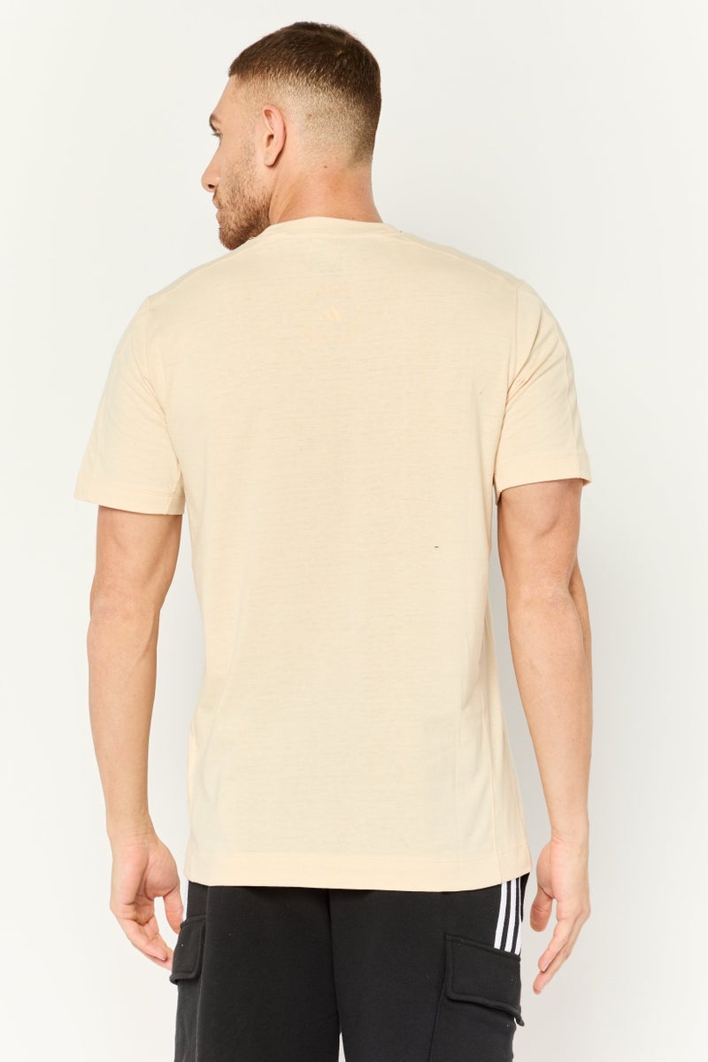 Adidas Men Sportswear Fit Short Sleeve Yoga T-Shirt, Beige  - Image 2