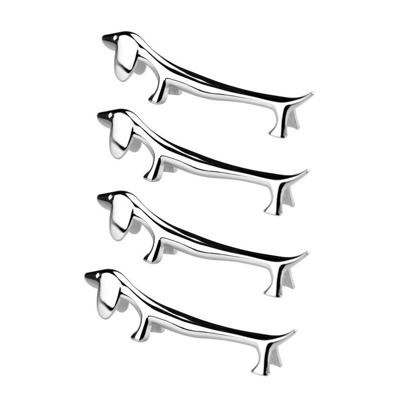 4 Pieces Chopsticks Holder Rest Pillow Zinc Alloy Chopstick Rack Stand for Spoon Fork Knife Tableware Brush Home Kitchen Table Decoration Dachshund