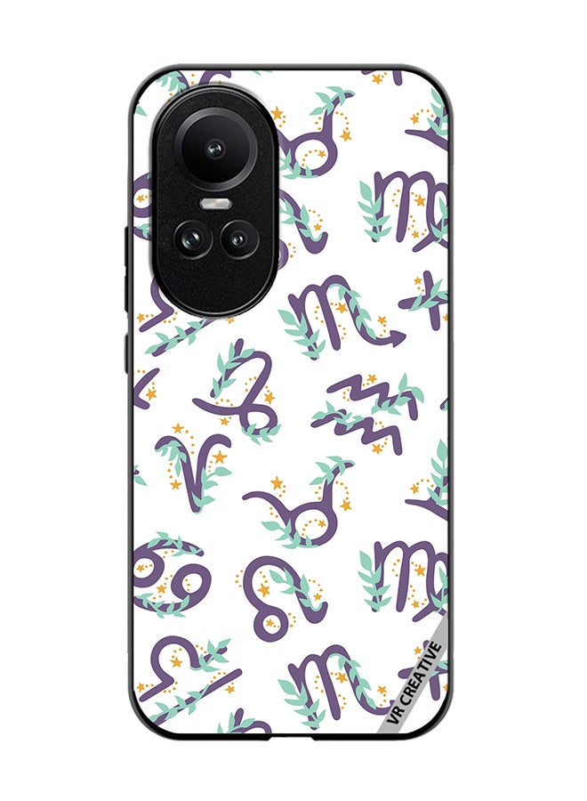 VR CREATIVE Protective Case Cover For Oppo Reno 10 Cute Vector Pattern With Zodiac Sign Design Multicolour - Image 1