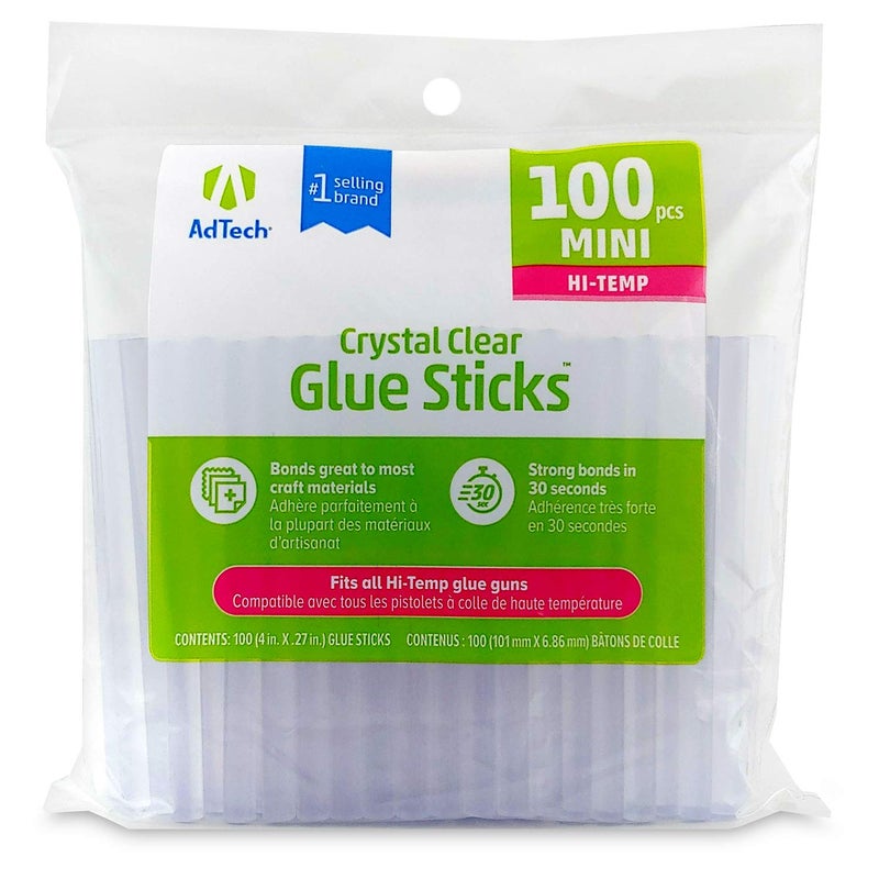 Adtech W229-34ZIP100 Mini Hot Glue Sticks, 1pack ,100 pieces, Clear - Image 1