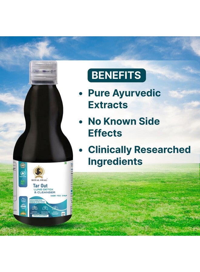 ROYAL SWAG Royal Swag Ayurveda Tar Out Syrup Lungs Detox Set of 3(200 ML) Sugar Free Removes Tar from Lungs due to for smoke & Air Pollution - Herbal Syrup To Remove Toxins From Lung & Mucus Remover | 600 ml  - Image 4