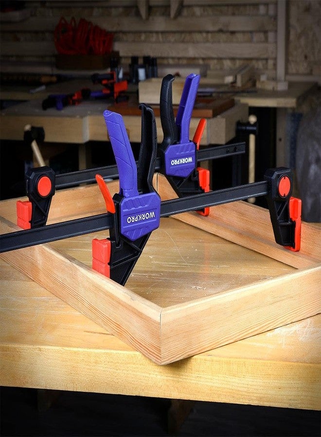 WORKPRO 150mm (6") Quick Release Bar Clamp | 150 lbs Clamping Force | Lightweight Clamp & Spreader Tool | Soft Jaws | Ideal for Woodworking, DIY & Repairs - Image 5