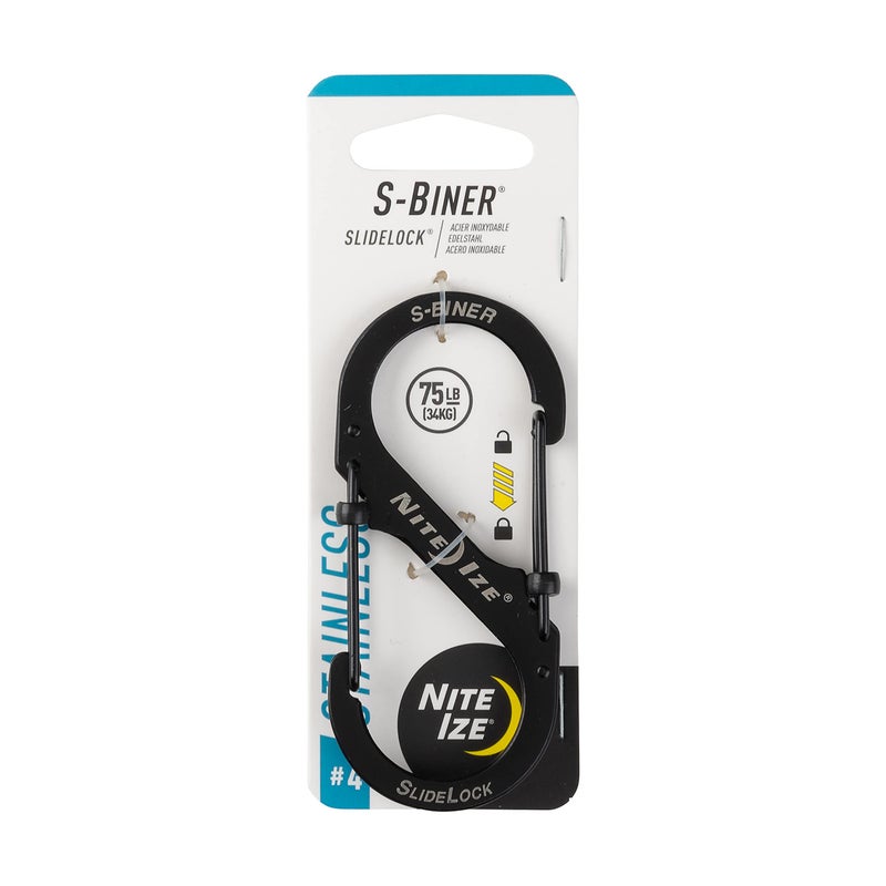 Nite Ize LSB411R3 SBiner Slide Lock Carabiner Black 475lb - Image 2