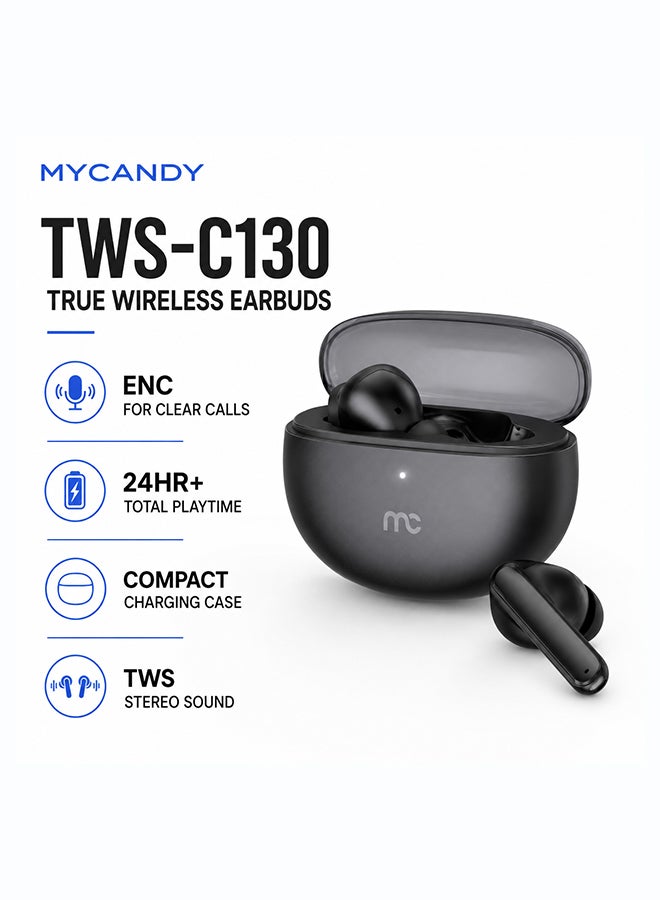 MYCANDY TWS-C130 True Wireless Earbuds with ENC - black - Image 1