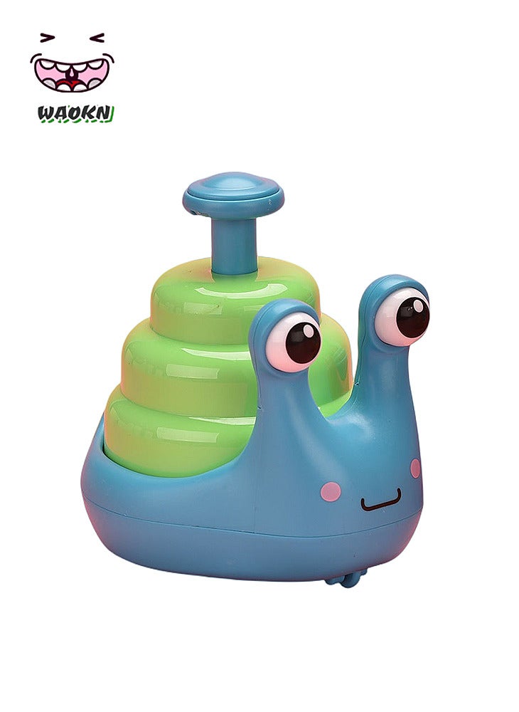 دبليو أيه أو كي أن لعبة الضغط الميكانيكية المنزلقة، لعبة الضغط والانطلاق - سيارة لعبة الضغط على شكل حلزون للأطفال - سيارة منزلقة بالقصور الذاتي إبداعية رائعة هدايا عيد ميلاد للأطفال الأولاد والبنات، لعبة حيوان القصور الذاتي الزاحف من عمر 1 إلى 3 سنوات، لعبة سحب الحلزون، لعبة تعليمية ممتعة للأطفال - Image 1