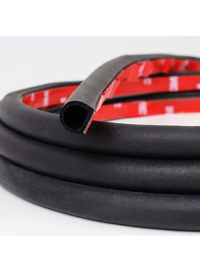 EdgeSeal D-Shape Car Door Rubber Seal Strip,Black Automotive Weather Stripping with Self-Adhesive to Reduce Noise and Water-Leaking fit Most Car,Truck,SUV,RV,Boat and Home Application,40ft (40ft) - Image 1