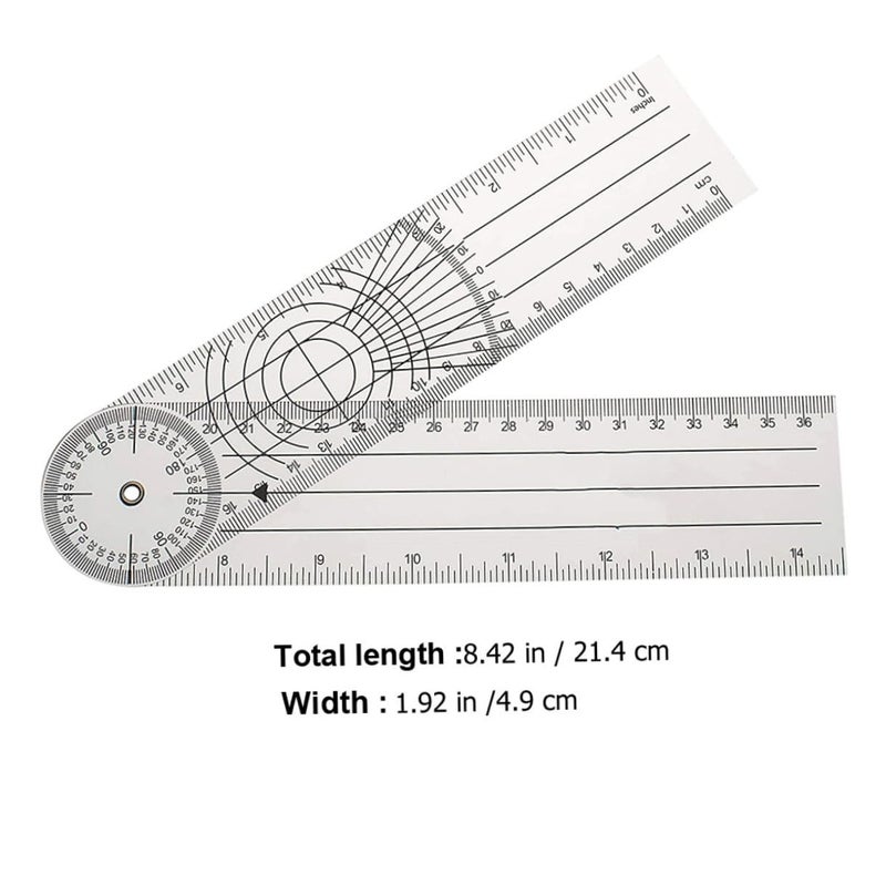 DOITOOL 360degree Goniometer Angle Ruler Protractor for Physical Therapy and Recovery Design for Joint Motion Measurement Essential Tool for Home Students and Therapists - Image 2