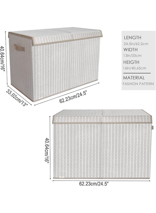 VERONLY VERONLY Toy Box Chest Storage with Flip-Top Lid - Collapsible Kids Toys Boxes Bin Organizer for Nursery, Playroom, Closet, Home Organization - Tree Branch Pattern - Grey  - Image 2