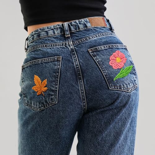 ORIGACH 4 Sheets 105 Pcs Water Soluble Embroidery Patterns Stabilizers - Pre-Printed Floral, Flowering Shrubs & Leaves Designs - Stick & Stitch Embroidery Paper for Hand Sewing Lovers - Image 5