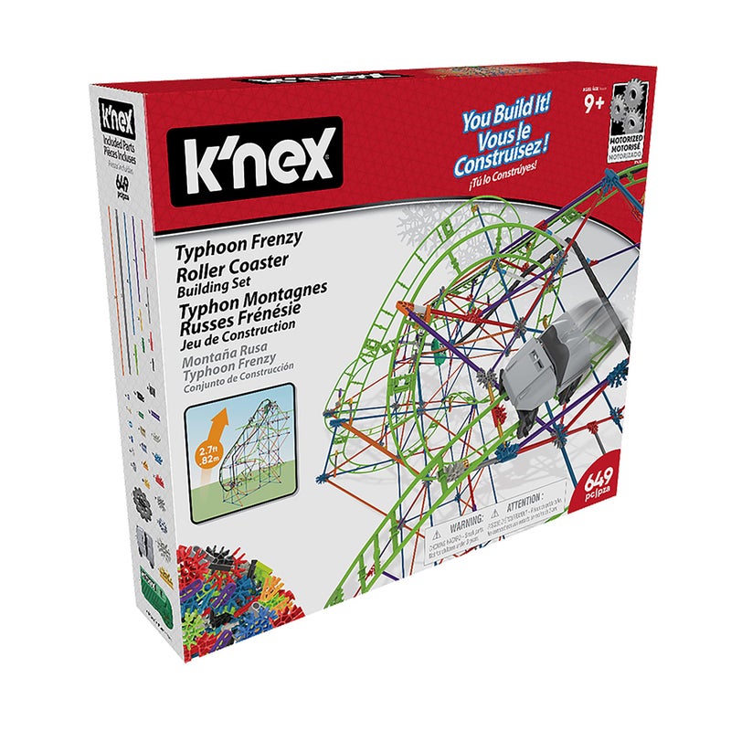 Basic Fun K'NEX 51438 Typhoon Frenzy Roller Coaster Building Set Building Kit, Gray - Image 2