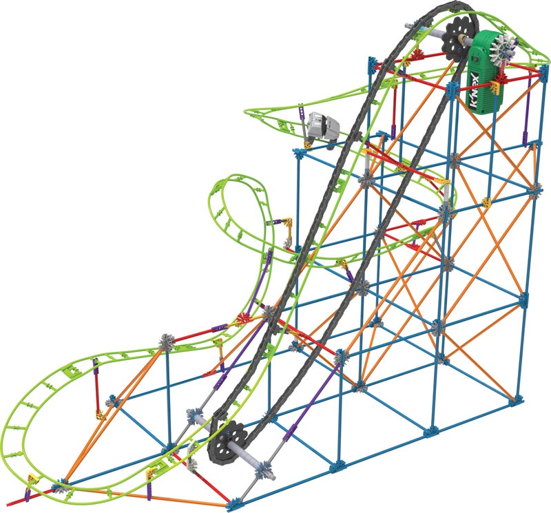Basic Fun K'NEX 51438 Typhoon Frenzy Roller Coaster Building Set Building Kit, Gray - Image 3