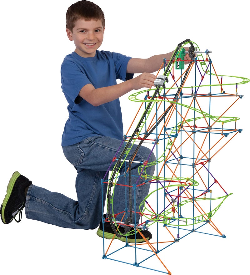Basic Fun K'NEX 51438 Typhoon Frenzy Roller Coaster Building Set Building Kit, Gray - Image 5