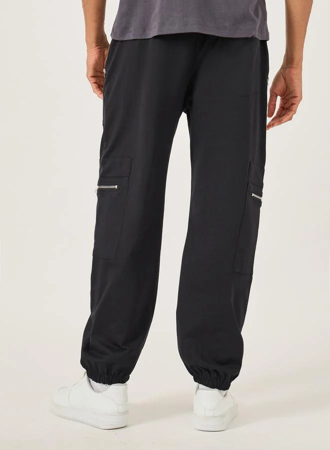 Styli Mid Rise Relaxed Fit Cargo Joggers