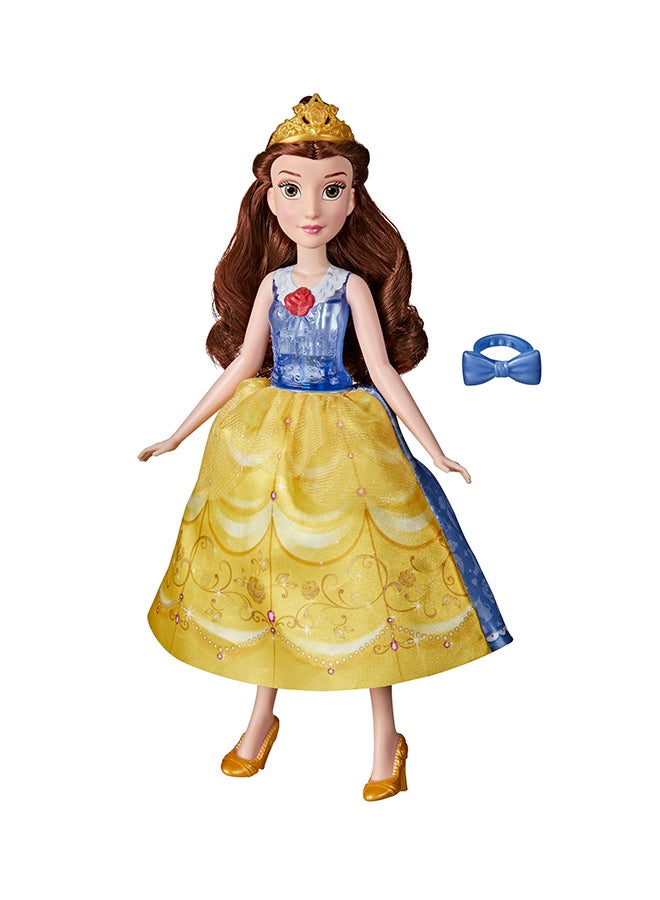 Disney Princess Spin and Switch Belle, Quick Change Fashion Doll 6.35x22.86x35.56cm - Image 1