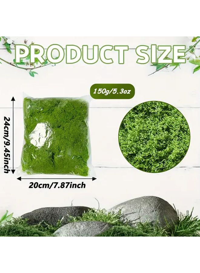 150g Deep Green Artificial Moss Decor All Season Realistic Polyester - Image 2