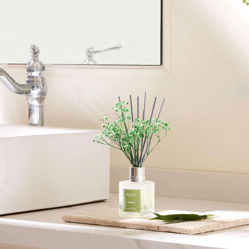 Airkeep Reed Diffuser Set - 3.38 fl oz(100ml) Bamboo Scent Diffuser Home Fragrance Diffuser Set Includes 8 Reed Diffuser Sticks,Home Decor & Office Decor, Fragrance and Gifts - Image 5