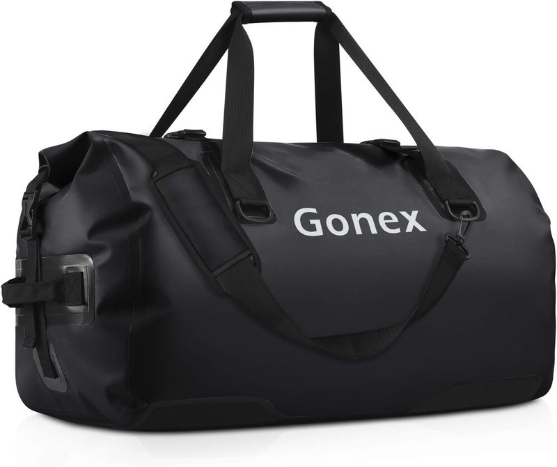 Gonex 80L Extra Large Waterproof Duffle Travel Dry Duffel Bag Heavy Duty Bag with Durable Straps & Handles for Kayaking Paddleboarding Boating Rafting Fishing Black - Image 1