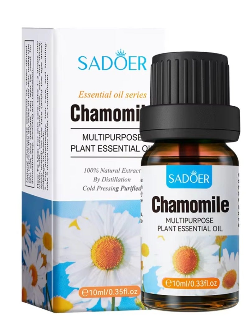 SADOER Chamomile Multipurpose Plant Essential Oil 10ml Multipurpose Plant Essential Oil Skincare Haircare & Aromatherapy 100% Natural Cold Pressing Hair & Skin Oils - Image 1