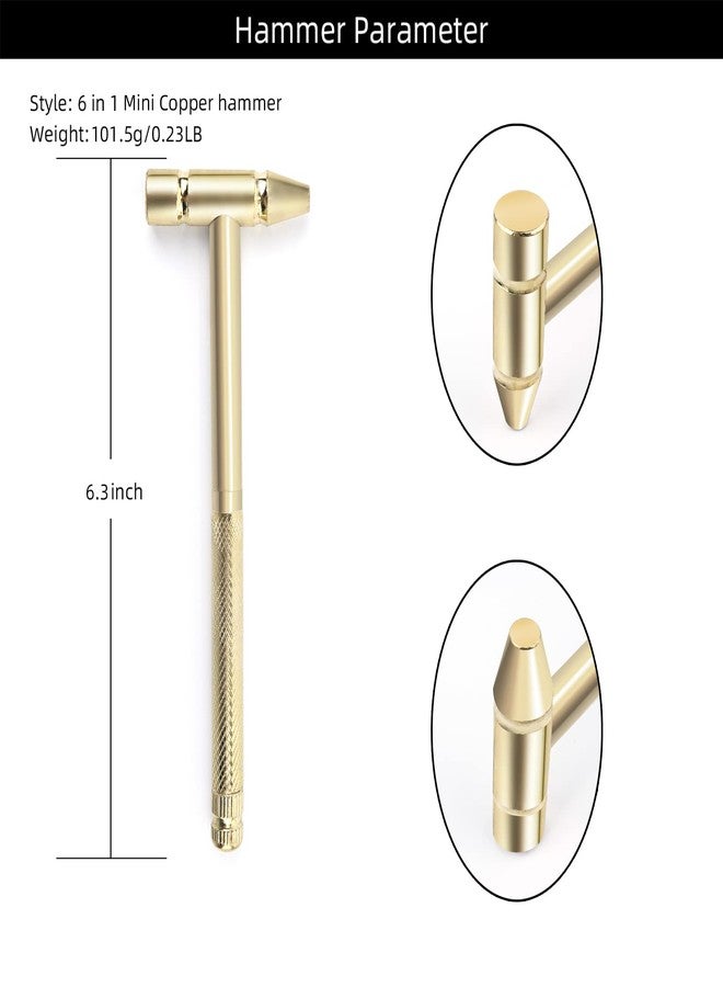 YOUMI 6 in 1 Mini Multifunction Anti-Corrosion and Anti-Rust Copper Hammer & Screwdriver Hand Tools for Repair Uav, Mobile Phones, Laptops, Watches(Yellow) - Image 2