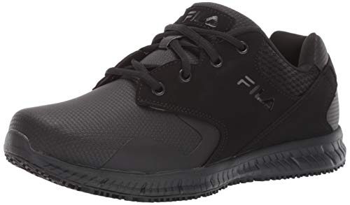 FILA حذاء عمل مقاوم للانزلاق من فيلا للرجال مع طبقات الذاكرة لخدمة الطعام، أسود، 9 - Image 4