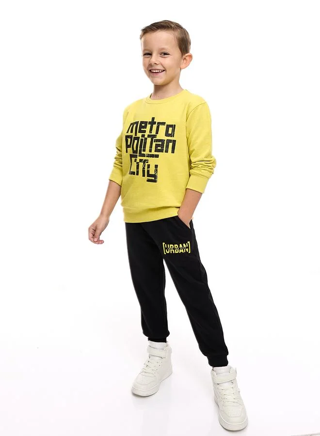 victor and jane Victor And Jane Boys Multi Printed Sweatshirt and Joggers Set