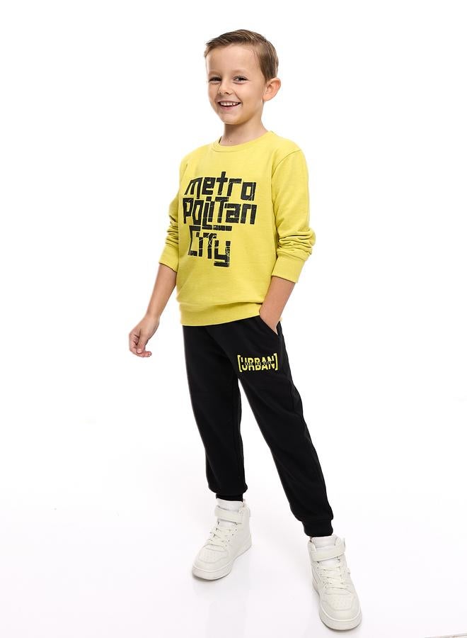 Victor And Jane Boys Multi Printed Sweatshirt and Joggers Set - Image 1