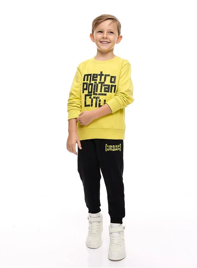 victor and jane Victor And Jane Boys Multi Printed Sweatshirt and Joggers Set