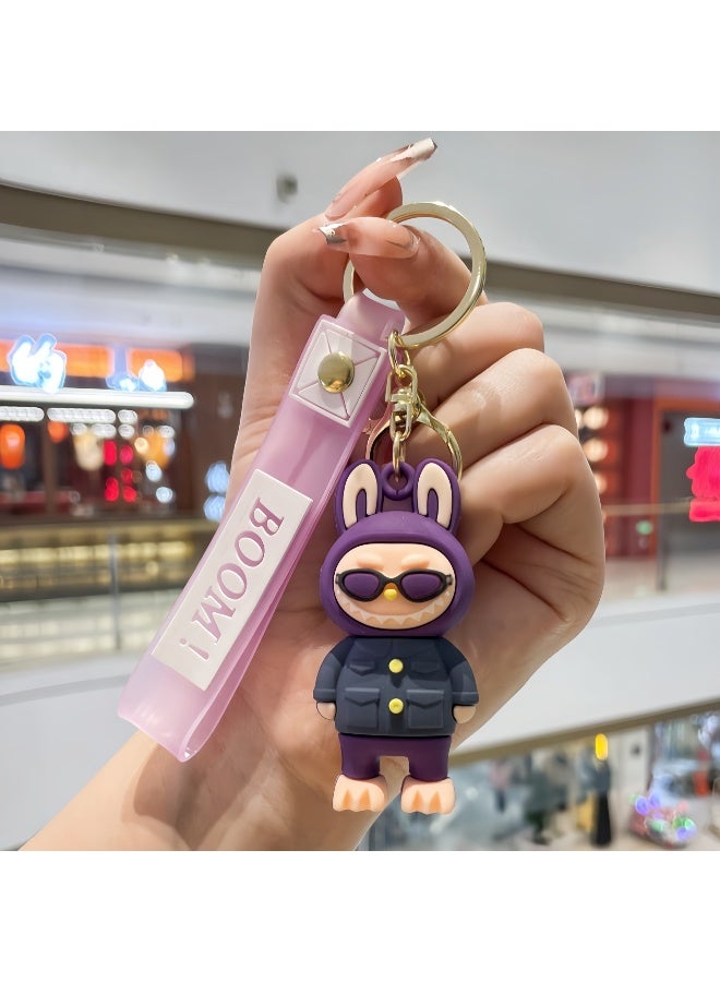 LABUBU Cartoon Labubu Little Sheep Keychain Pendant Silicone Three-dimensional Figurine Schoolbag Pendant  - Image 1