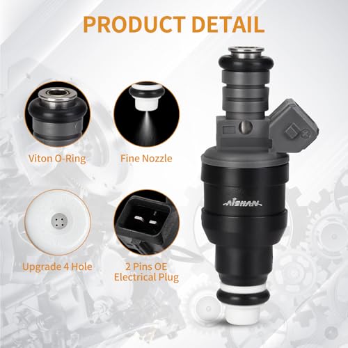 AISHAN 6PCS Fuel Injectors 4 Holes Compatible with Ford F150 E150 E250 1997 1998 Expedition 19992002 Windstar 19961997 V6 V8 38L 42L 46L Replace 82211132 F65E9F593A4A - Image 3