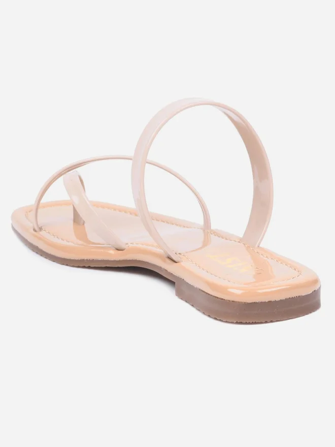 GNIST GNIST Plain Cross Toe Strappy Flat Sandals