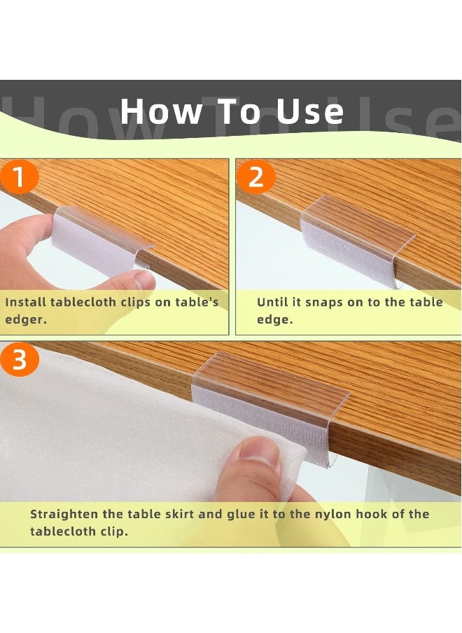 Generic - 24 Pack Clear Table Skirt Clips, Strong Tablecloth Clamps, Perfect for Securing Table Covers at Weddings, Banquets, Parties, Picnics & Outdoor Events, Multipurpose Table Edge Fasteners - Image 1