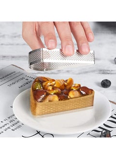 STAUD 6 Pcs Tart Rings, Stainless Steel Perforated Tart Ring for Baking, Pastry Ring for French Tarte, Tart Crust, Gift Package, Fan Shape Chocolate Molds Round Cake Mold Cheesecake Cake Template Cake Tray  - Image 4