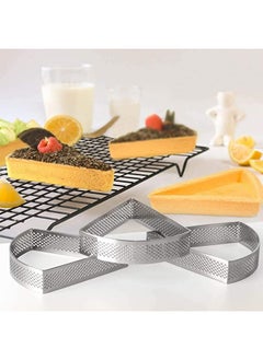 STAUD 6 Pcs Tart Rings, Stainless Steel Perforated Tart Ring for Baking, Pastry Ring for French Tarte, Tart Crust, Gift Package, Fan Shape Chocolate Molds Round Cake Mold Cheesecake Cake Template Cake Tray  - Image 3
