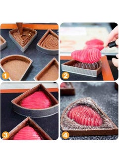 STAUD 6 Pcs Tart Rings, Stainless Steel Perforated Tart Ring for Baking, Pastry Ring for French Tarte, Tart Crust, Gift Package, Fan Shape Chocolate Molds Round Cake Mold Cheesecake Cake Template Cake Tray  - Image 5