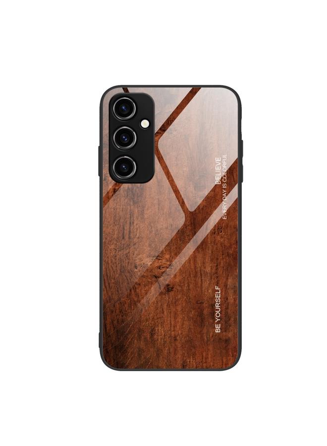 S-TOP Case For Samsung Galaxy A34 5G Wood Grain Glass Phone Case - Image 1