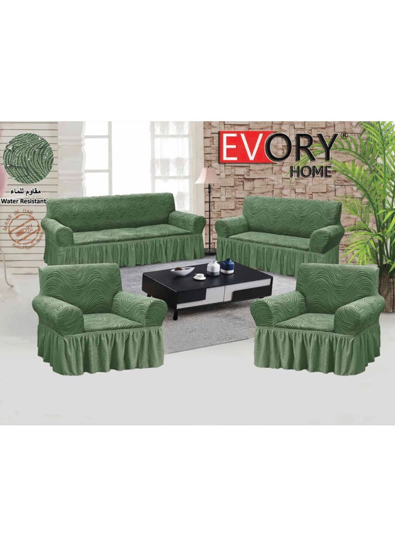 EVORY HOME Sofa Cover Waterproof 4-Pieces Set of 7-Seater (3+2+1+1) Water Resistant Furniture Protector  - Image 1
