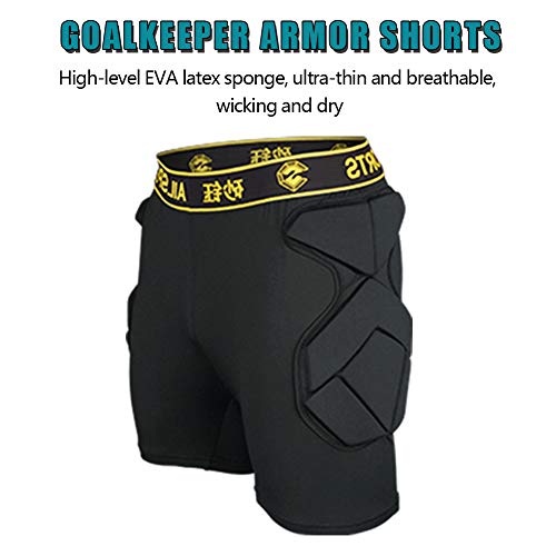 Shinestone Adult Men's Goalkeeper Armor BodyShield Padded Compression Shorts with Sponge Protector for Football Baseball(Shorts-01, Small) - Image 2