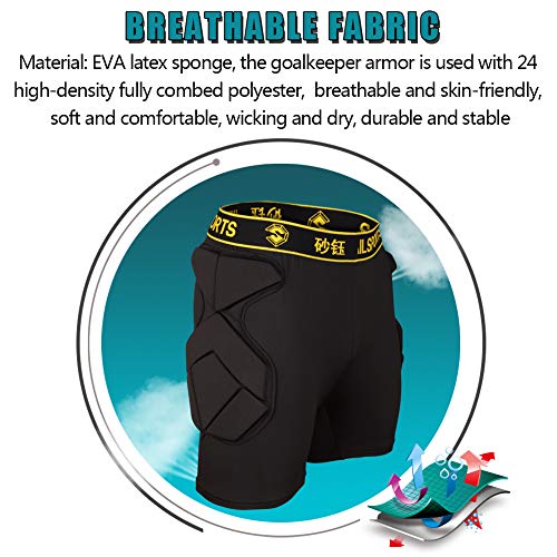 Shinestone Adult Men's Goalkeeper Armor BodyShield Padded Compression Shorts with Sponge Protector for Football Baseball(Shorts-01, Small) - Image 4